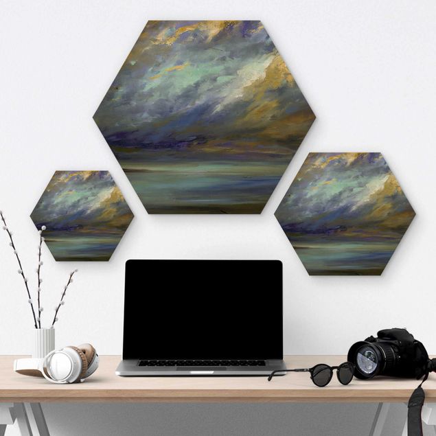 Hexagons houten schilderijen Heaven And Coast