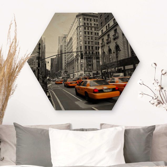 Hexagons houten schilderijen New York, New York!