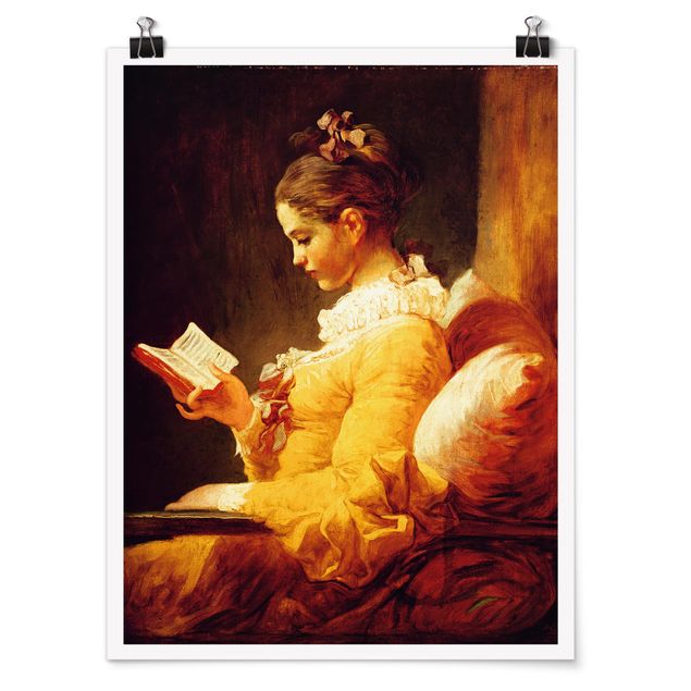 Posters Jean Honoré Fragonard - Young Girl Reading