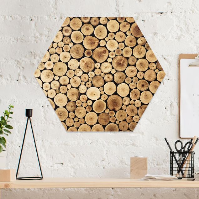 Hexagons Forex schilderijen Homey Firewood