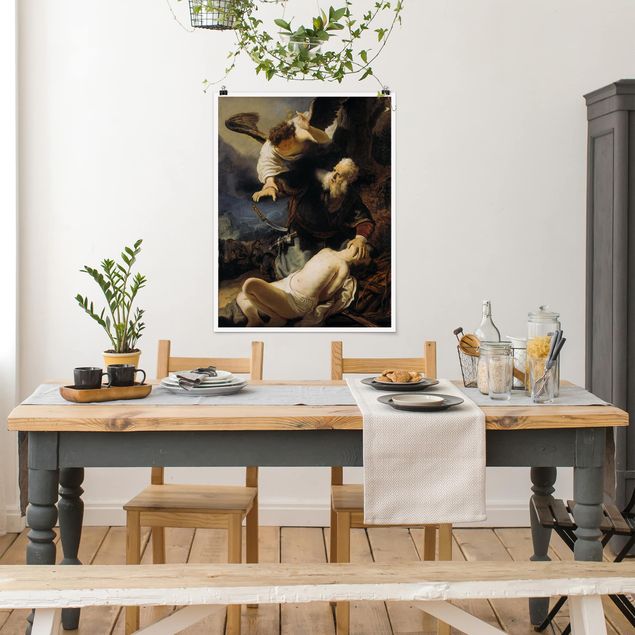 Posters Rembrandt van Rijn - The Angel prevents the Sacrifice of Isaac