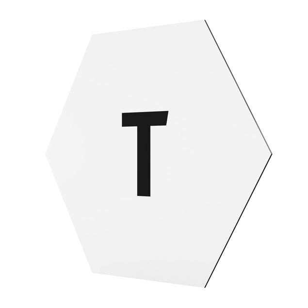 Hexagons Aluminium Dibond schilderijen Letter White T