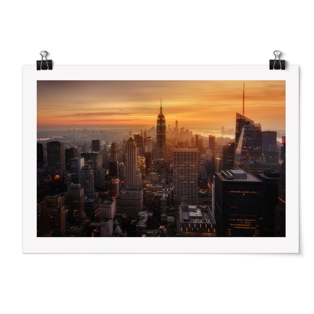 Posters Manhattan Skyline Evening