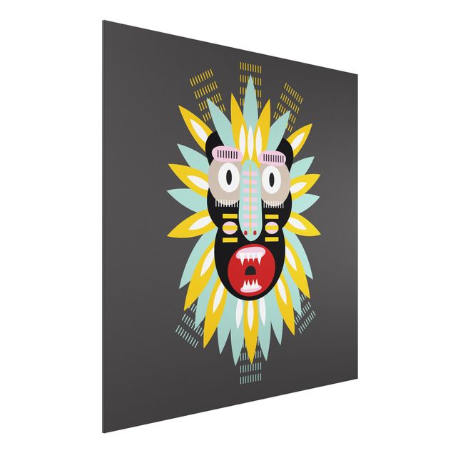 Aluminium Dibond schilderijen Collage Ethnic Mask - King Kong