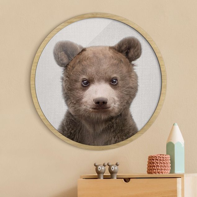Rond schilderijen Baby Bear Bruno