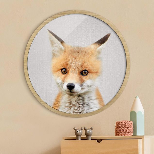 Rond schilderijen Baby Fox Fritz