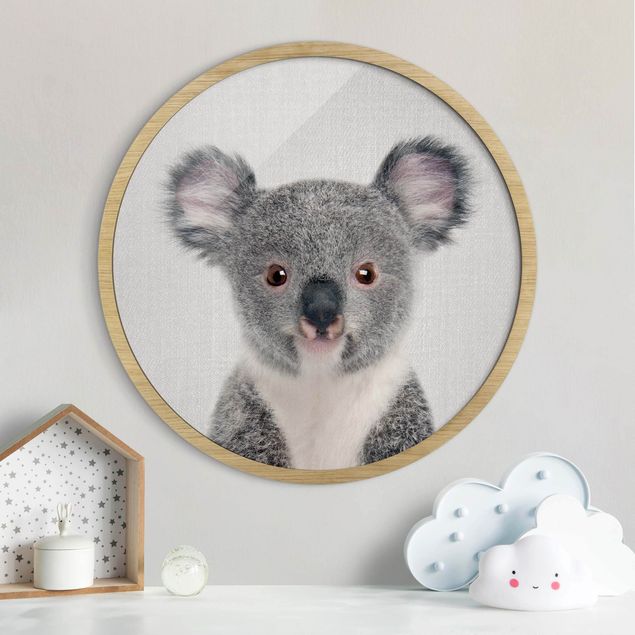 Runde gerahmte Bilder Baby Koala Klara