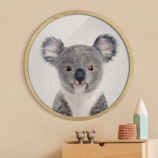Rond schilderijen Baby Koala Klara