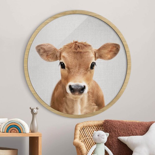 Runde Bilder mit Rahmen Baby Cow Kira