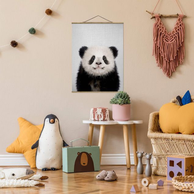 Stoffen schilderij met posterlijst - Baby Panda Prian