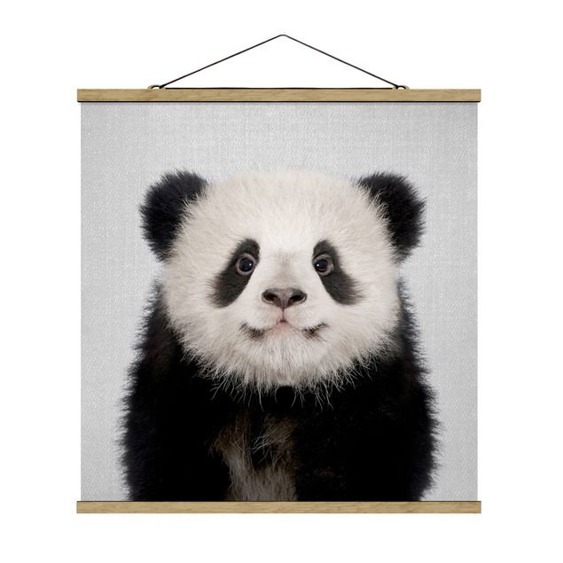 Stoffen schilderij met posterlijst - Baby Panda Prian