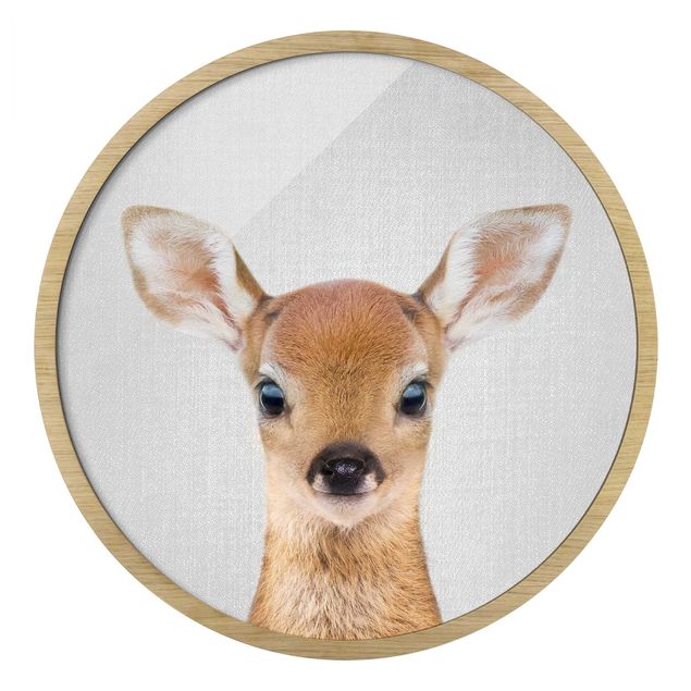 Rond schilderijen Baby Roe Deer Romy