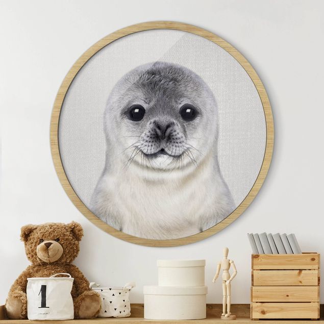 Runde Bilder mit Rahmen Baby Seal Ronny