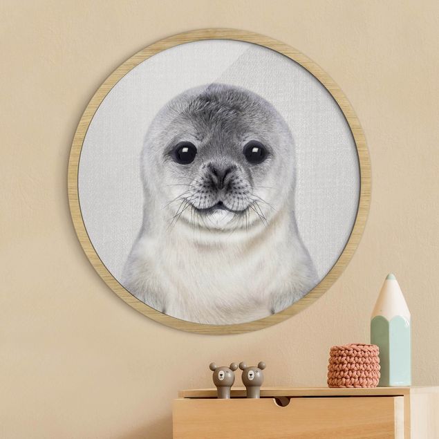 Rond schilderijen Baby Seal Ronny