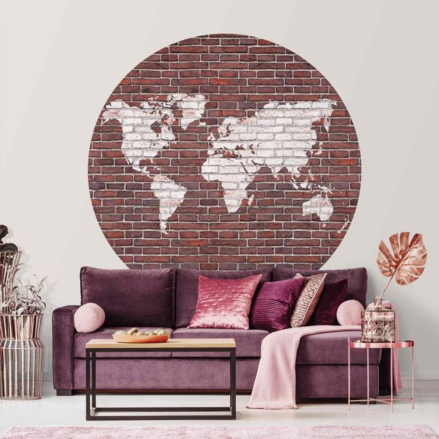 Behangcirkel Brick World Map