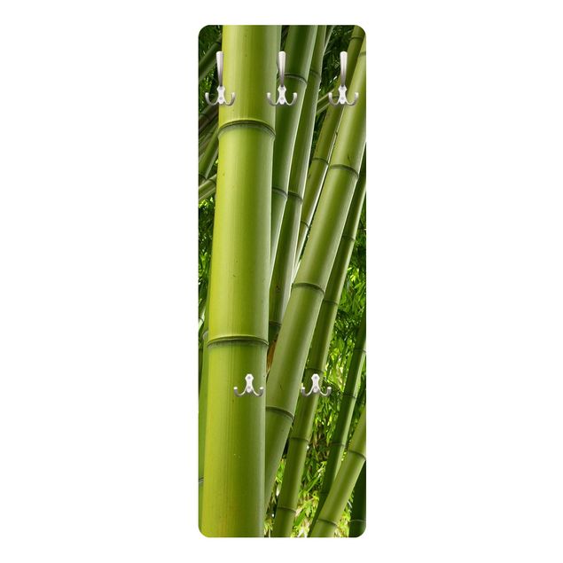 Wandkapstokken houten paneel Bamboo Trees