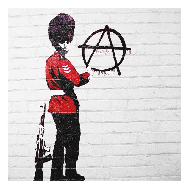 Glasschilderijen - Anarchist Soldier - Brandalised ft. Graffiti by Banksy