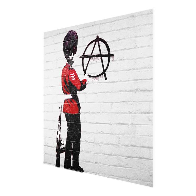 Glasschilderijen - Anarchist Soldier - Brandalised ft. Graffiti by Banksy