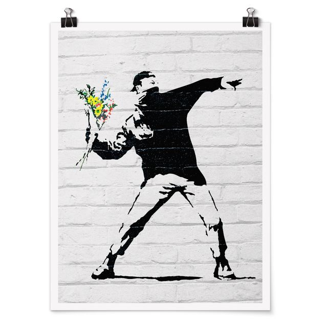 Poster - Banksy - Blumenwerfer - Hochformat 3:4