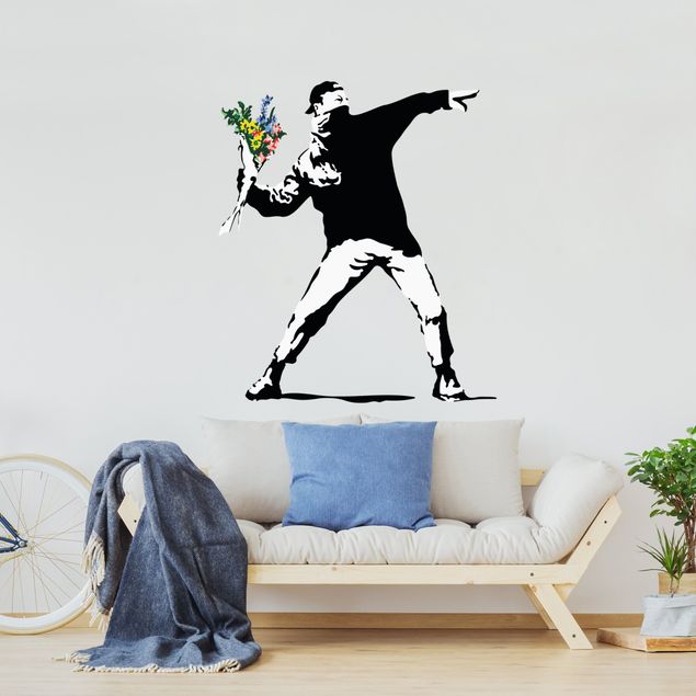 Muurstickers - Flower Thrower - Brandalised ft. Graffiti by Banksy