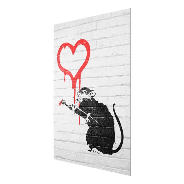 Glasschilderijen - Love Rat - Brandalised ft. Graffiti by Banksy