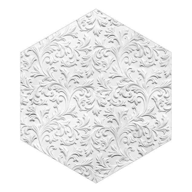 Hexagon Behang Baroque Pattern Plaster Optics
