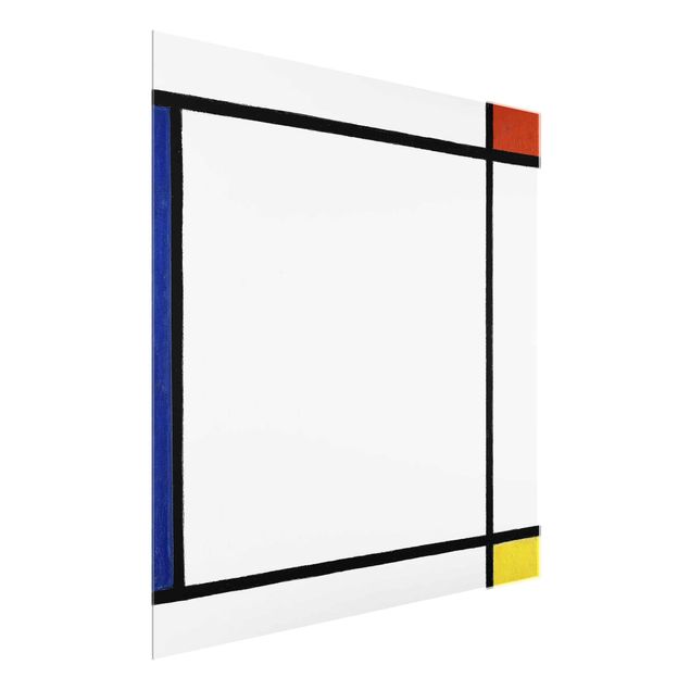 Glasschilderijen Piet Mondrian - Composition III with Red, Yellow and Blue