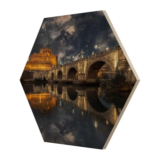 Hexagons houten schilderijen Ponte Sant'Angelo In Rome