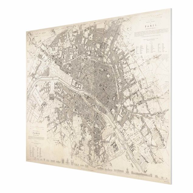 Forex schilderijen Vintage Map Paris