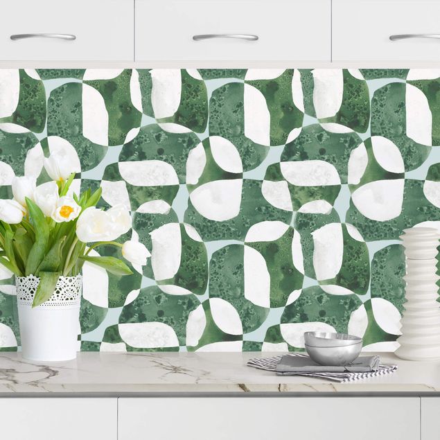 Achterwand voor keuken patroon Living Stones Pattern In Green II