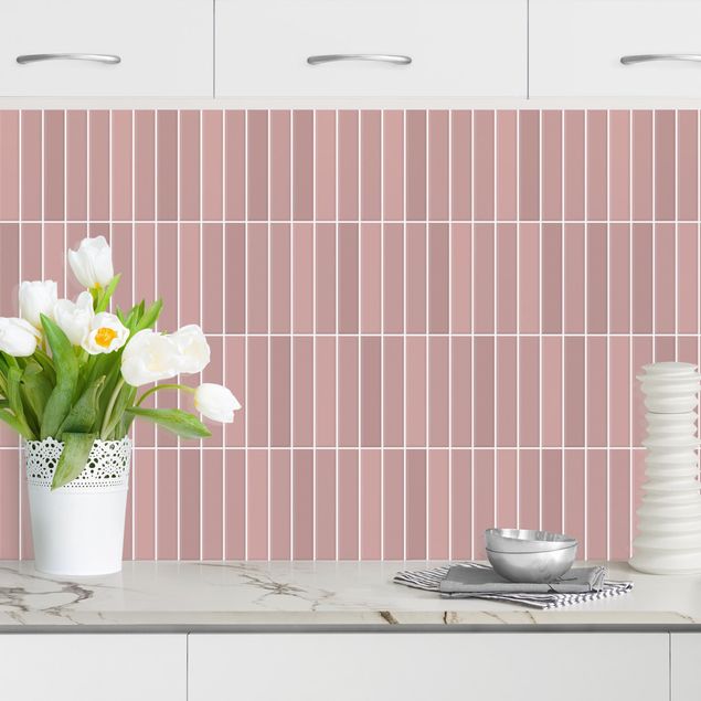 Achterwand voor keuken tegelmotief Subway Tiles -Antique Pink