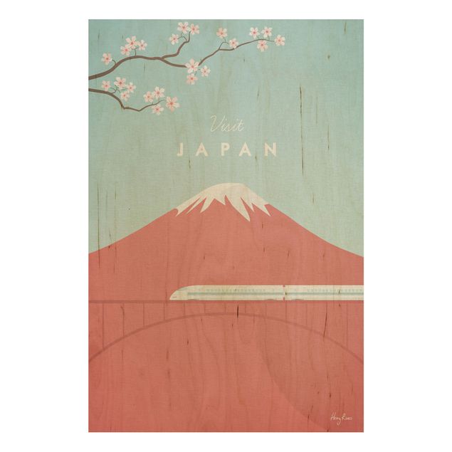 Houten schilderijen Travel Poster - Japan