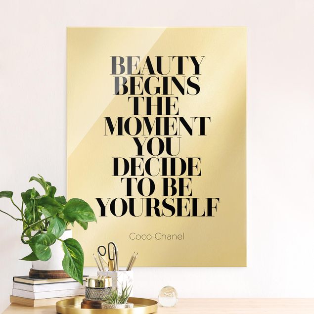 Glas Magnetboard Be Yourself Coco Chanel