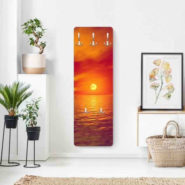 Wandkapstokken houten paneel Beautiful Sunset