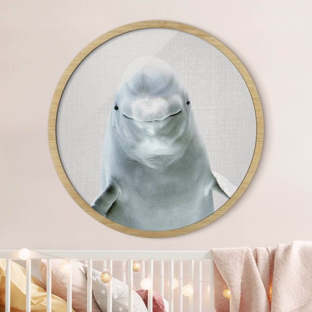 Rond schilderijen Beluga Whale Bob
