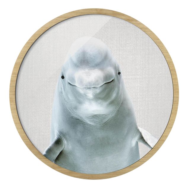 Rond schilderijen Beluga Whale Bob