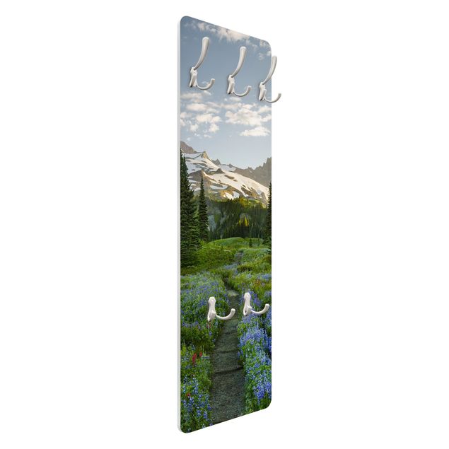 Wandkapstokken houten paneel Mountain View Meadow Path