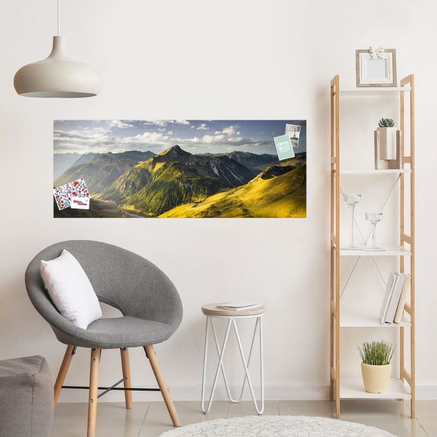 Glas Magnetboard Mountains And Valley Of The Lechtal Alps In Tirol
