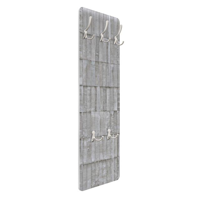 Wandkapstokken houten paneel Concrete Brick Wallpaper