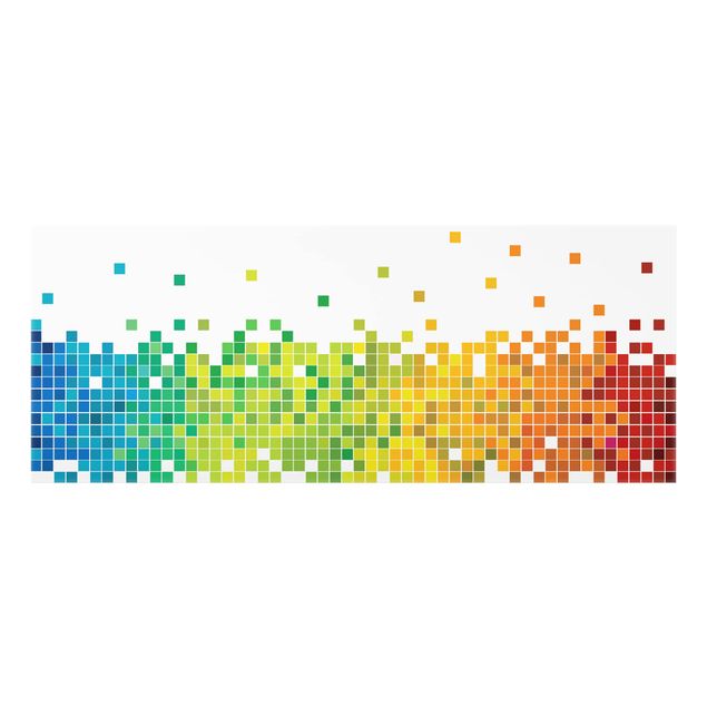 Spatscherm keuken Pixel Rainbow