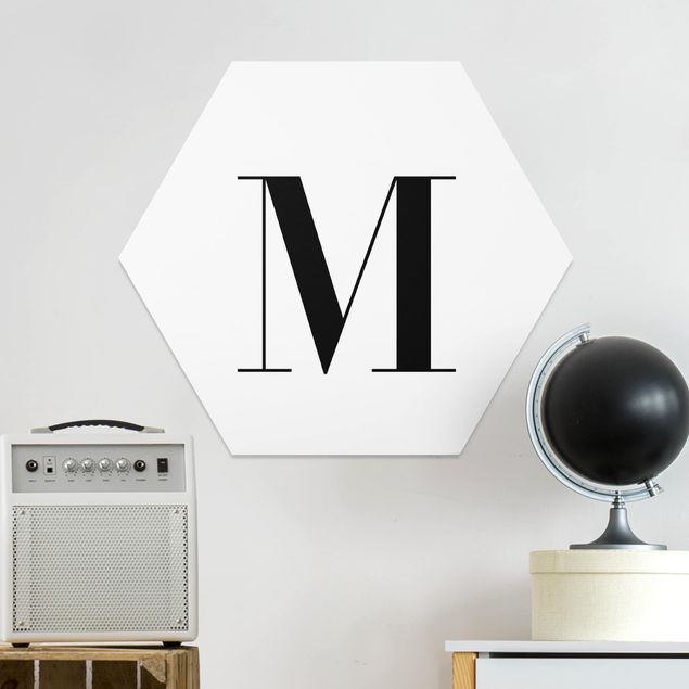 Hexagons Forex schilderijen Letter Serif White M
