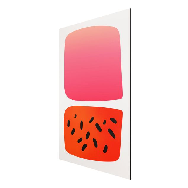 Aluminium Dibond schilderijen Abstract Shapes - Melon And Pink