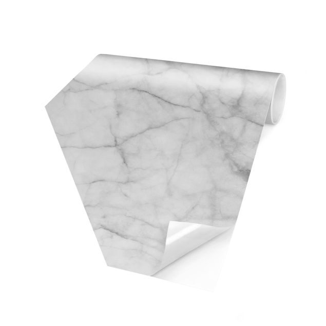 Hexagon Behang Bianco Carrara
