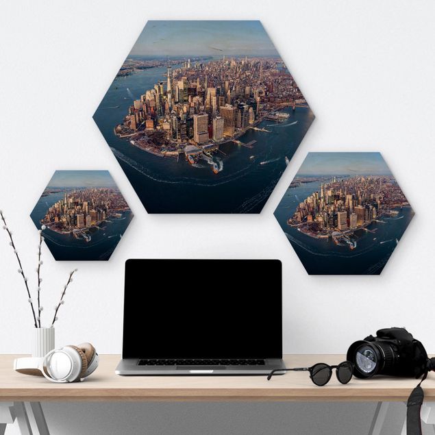 Hexagons houten schilderijen Big City Life