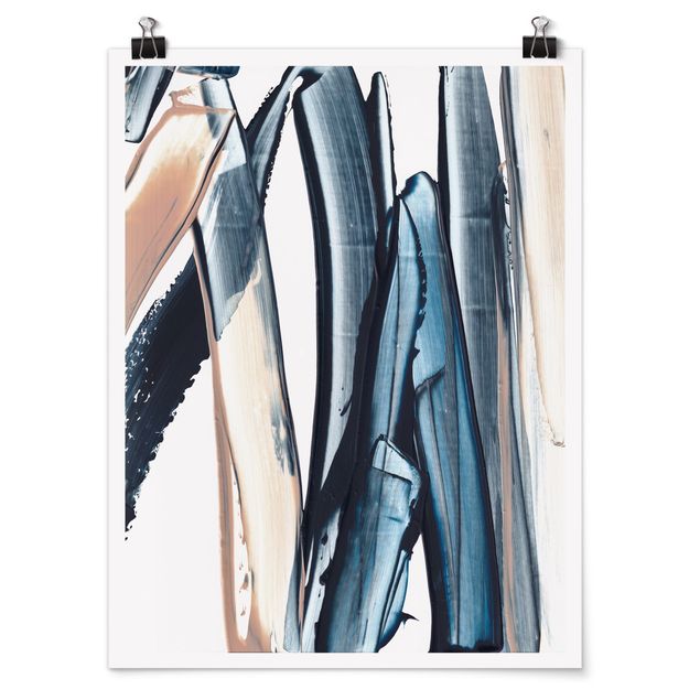 Posters Blue And Beige Stripes