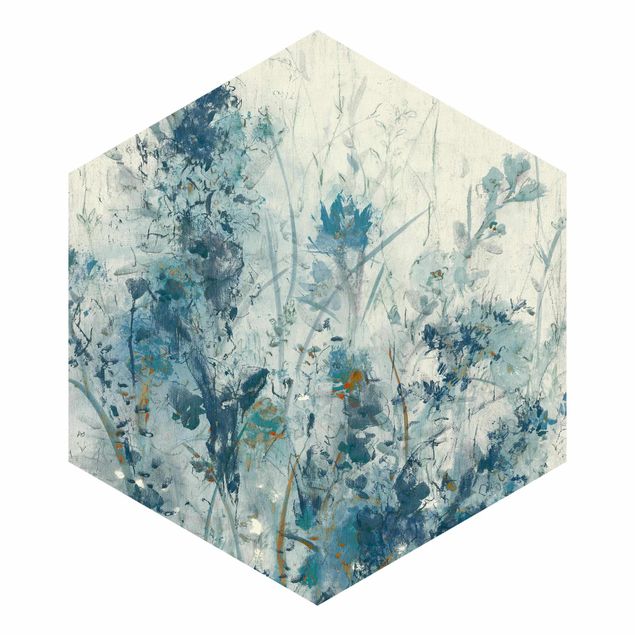 Hexagon Behang Blue Spring Meadow I