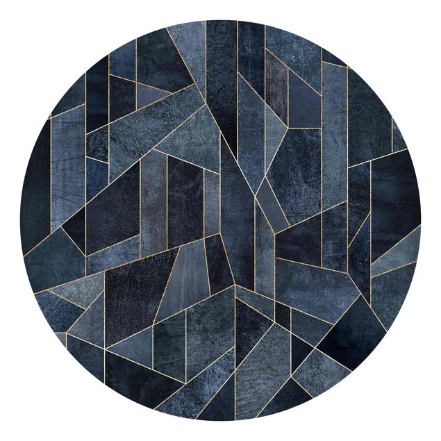 Behangcirkel Blue Geometry Watercolour