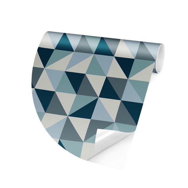 Behangcirkel Blue Triangle Pattern