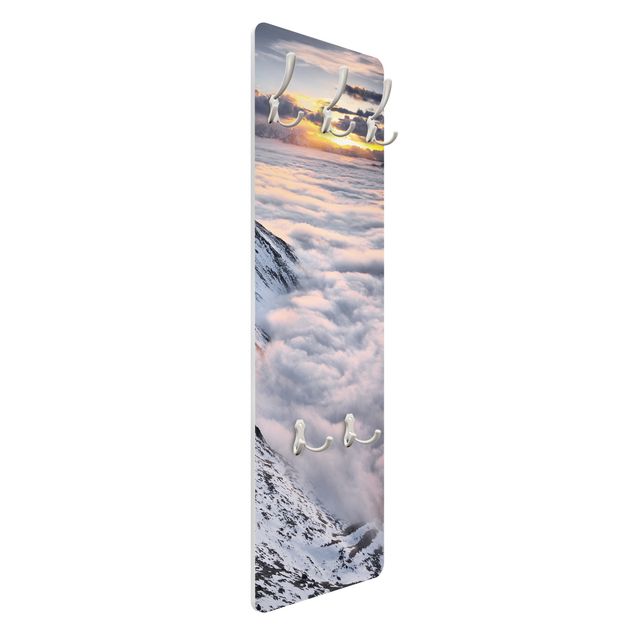 Wandkapstokken houten paneel View Of Clouds And Mountains