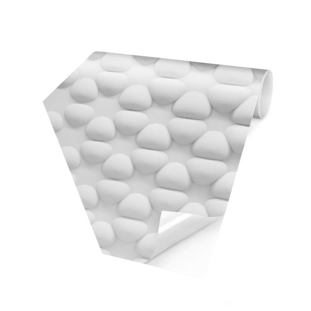 Hexagon Behang Floral Design In 3D
